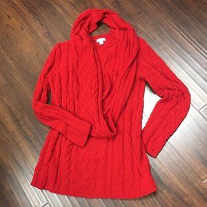 J Jill deep red tunic w/matching infinity scarf